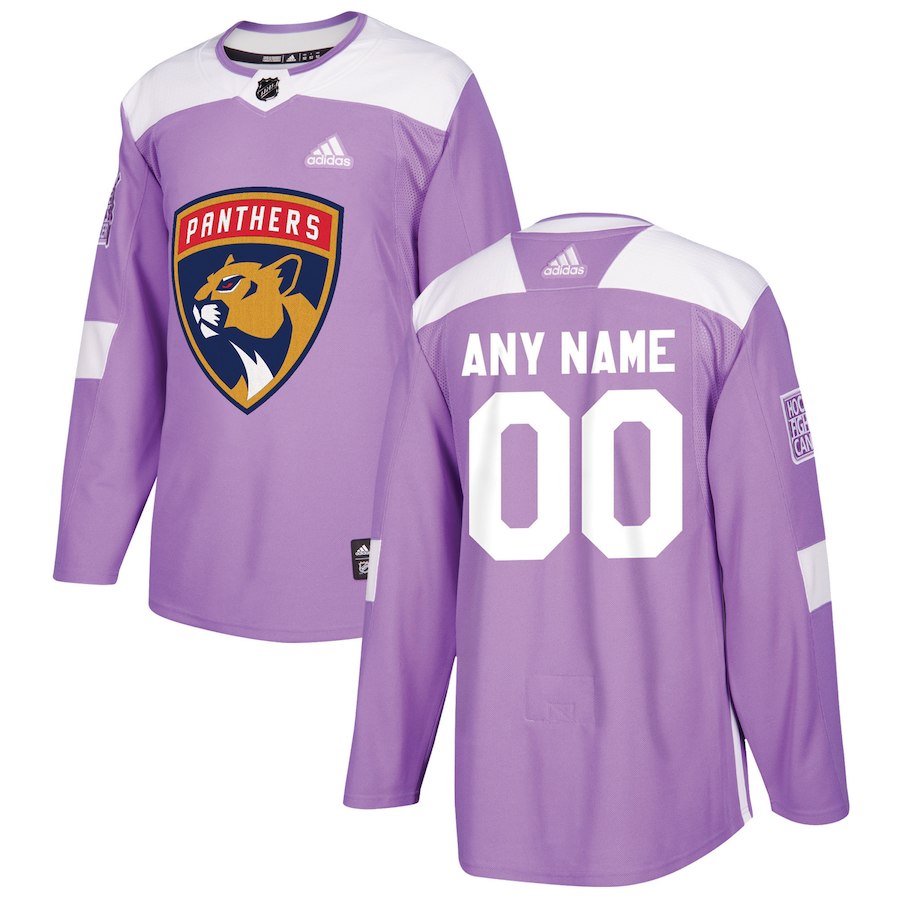 Men NHL adidas Florida Panthers Black 2018 Hockey Fights Cancer Custom Practice Jersey->customized nhl jersey->Custom Jersey